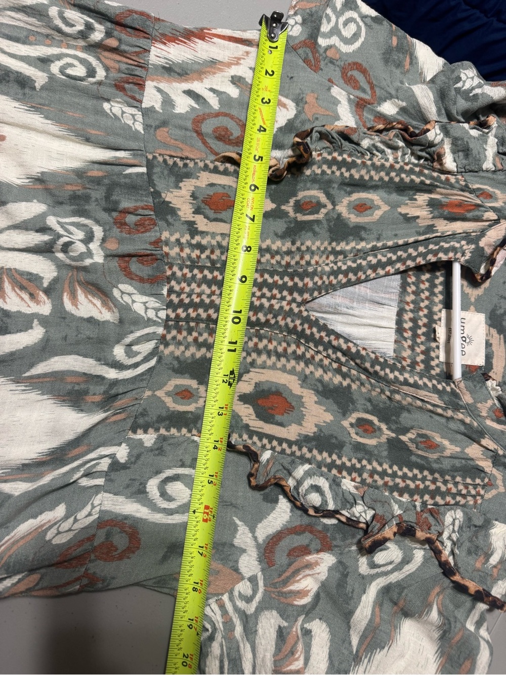 Umgee Boho Maxi Dress in Sage, Cream & Terracotta - Picture 3 of 3